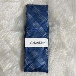 NWT Calvin Klein Blue Checkered Men's Tie